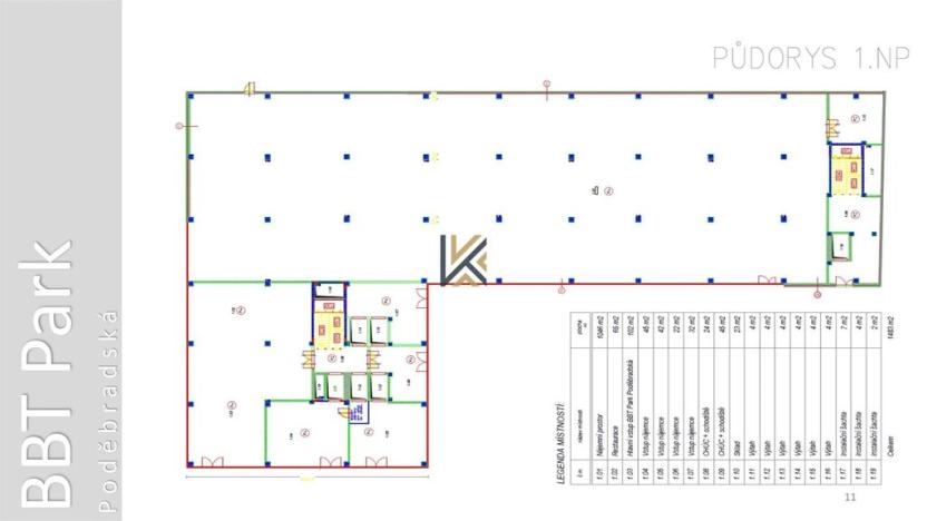 Pronájem obchodního prostoru, Praha - Vysočany, Poděbradská, 1495 m2