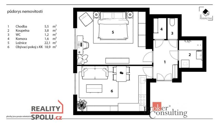 Prodej bytu 2+kk, Praha - Holešovice, Jirečkova, 52 m2