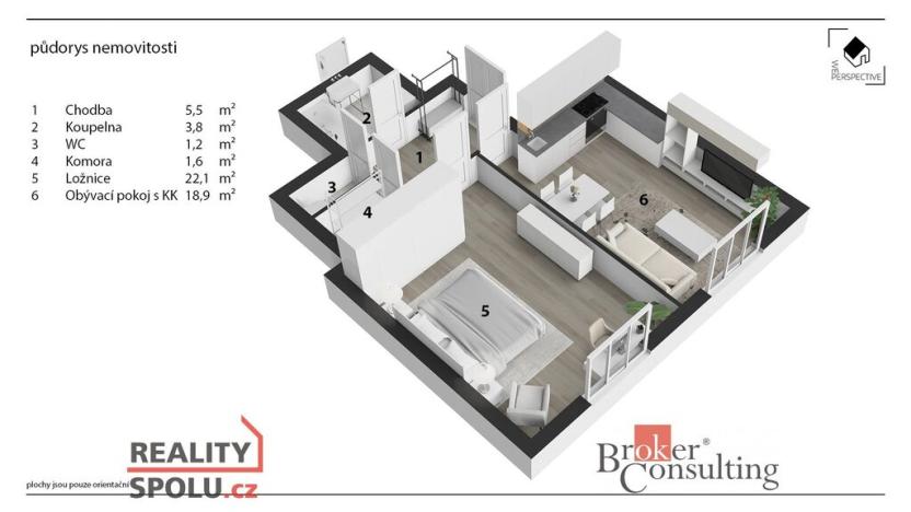 Prodej bytu 2+kk, Praha - Holešovice, Jirečkova, 52 m2