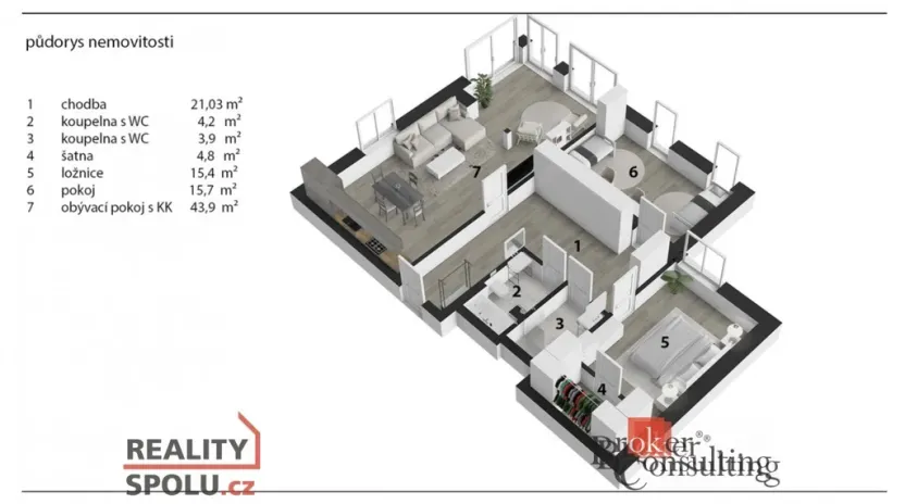 Prodej bytu 4+kk, Praha, Písčitá, 117 m2