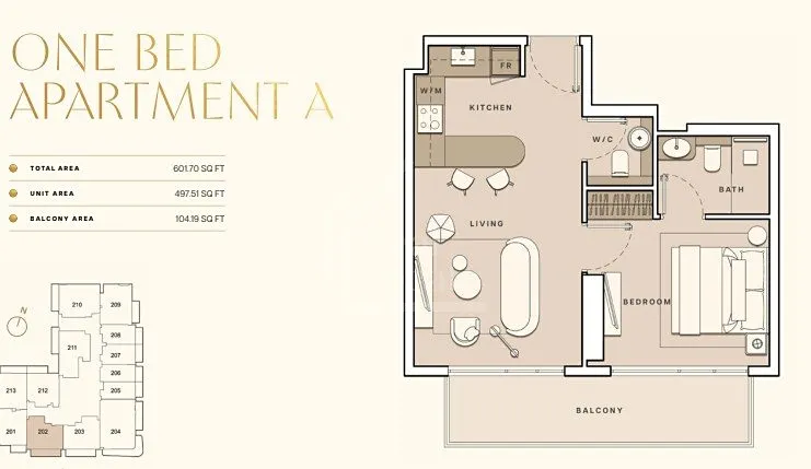 Prodej bytu 2+kk, Dubaj, Spojené arabské emiráty, 56 m2