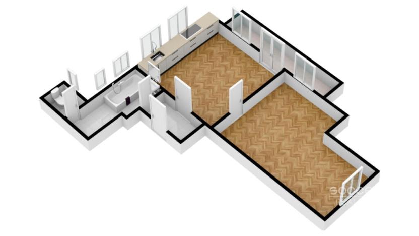 Pronájem bytu 2+kk, Praha - Podolí, Pravá, 50 m2