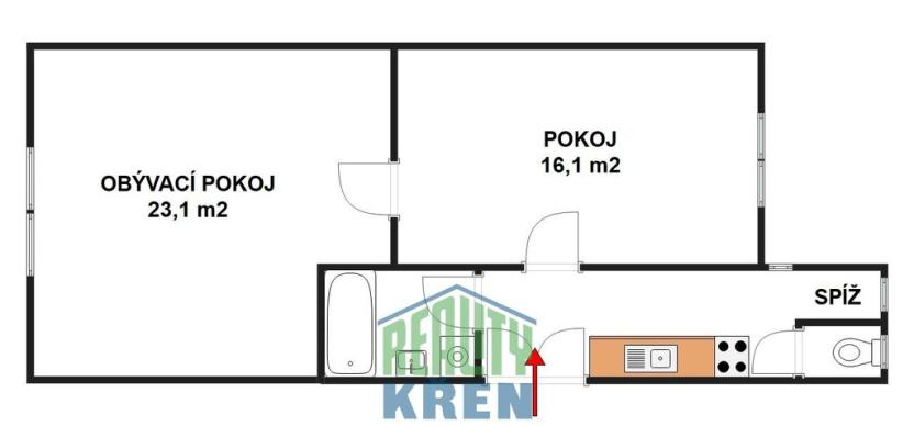 Prodej bytu 2+kk, Praha - Vysočany, Zákostelní, 55 m2
