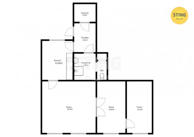 Prodej bytu 3+1, Hodonín, Brněnská, 76 m2