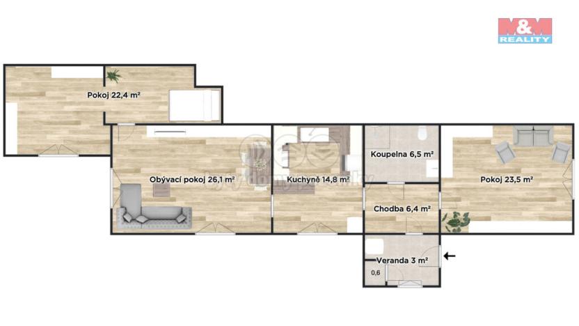 Prodej rodinného domu, Městec Králové, Palackého, 103 m2