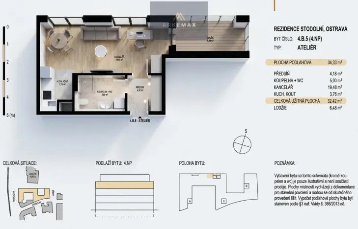 Prodej bytu 1+kk, Ostrava, Stodolní, 38 m2