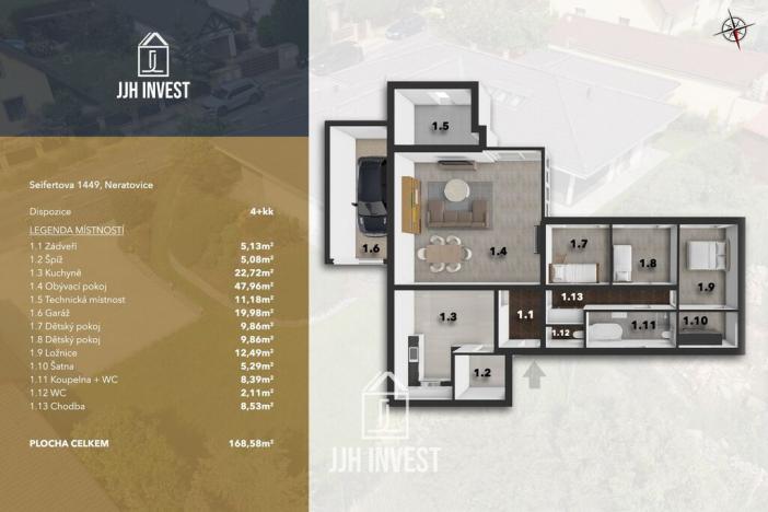 Prodej rodinného domu, Neratovice, Seifertova, 190 m2