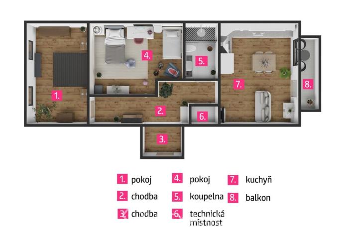 Prodej bytu 3+kk, Hrušovany nad Jevišovkou, Zahradní, 72 m2