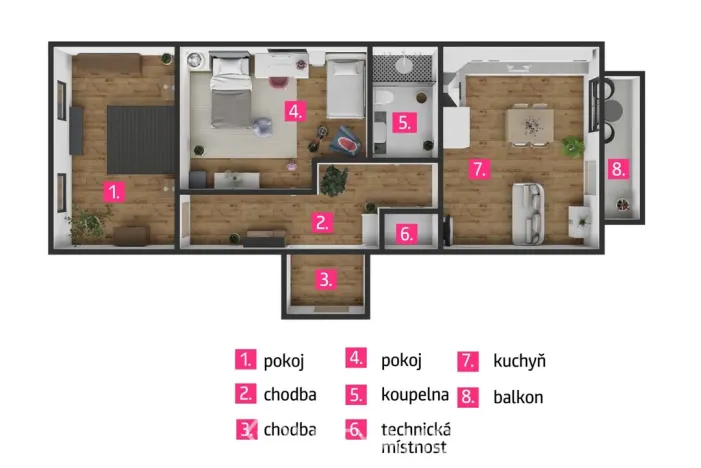 Prodej bytu 3+kk, Hrušovany nad Jevišovkou, Zahradní, 72 m2