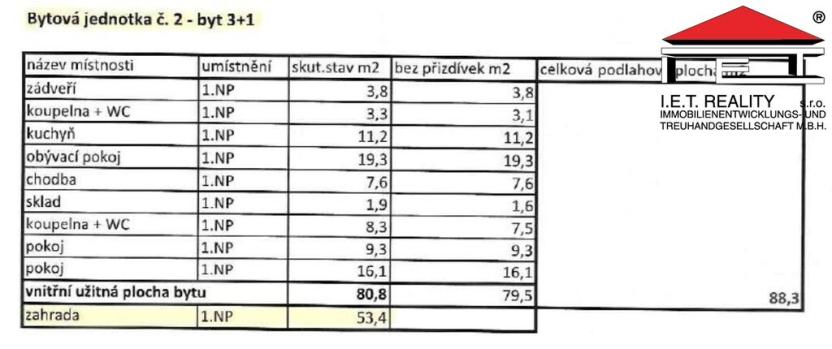 Prodej bytu 3+1, Praha - Lochkov, Cementářská, 88 m2