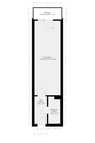 Pronájem bytu 1+kk, Praha - Kyje, Za černým mostem, 27 m2