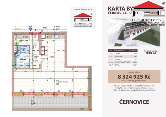 Prodej bytu 3+kk, Brno, Charbulova, 62 m2