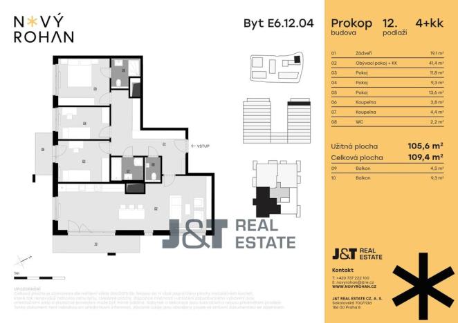 Prodej bytu 4+kk, Praha - Karlín, Libeňský ostrov, 106 m2