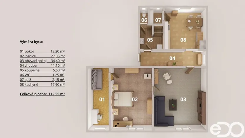 Prodej bytu 3+1, Rožďalovice, Ruská, 109 m2