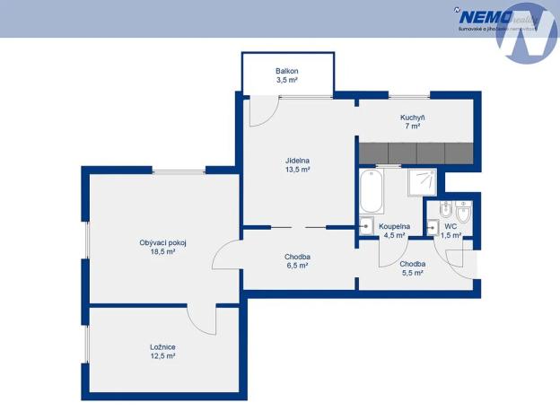 Prodej bytu 3+1, Lhenice, Sídliště SNP, 74 m2