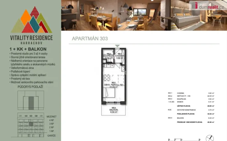 Prodej bytu 1+kk, Harrachov - Nový Svět, 31 m2