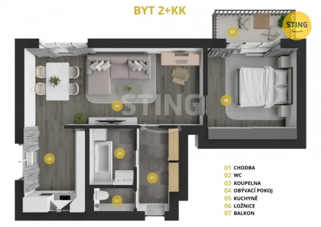 Prodej bytu 2+kk, Havířov, 17. listopadu, 54 m2