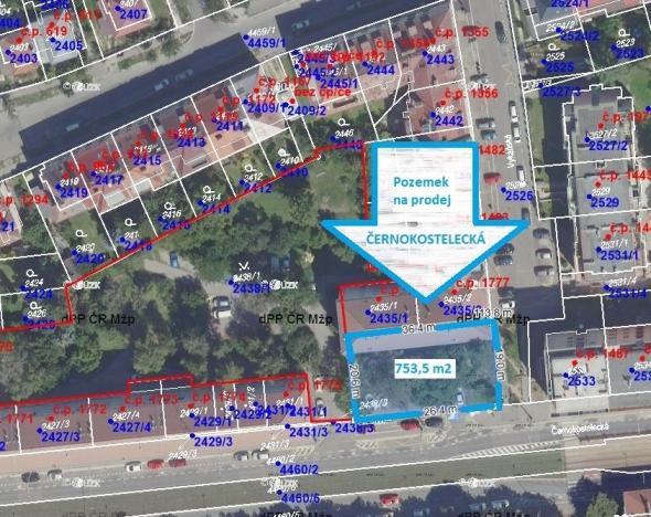 Prodej pozemku, Praha, Černokostelecká, 750 m2