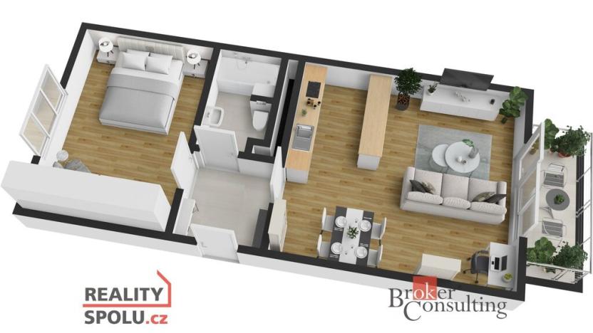 Prodej bytu 2+kk, Praha - Uhříněves, Karla Zicha, 66 m2