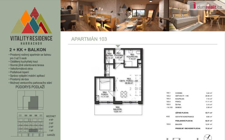 Pronájem bytu 2+1, Harrachov - Nový Svět, 57 m2