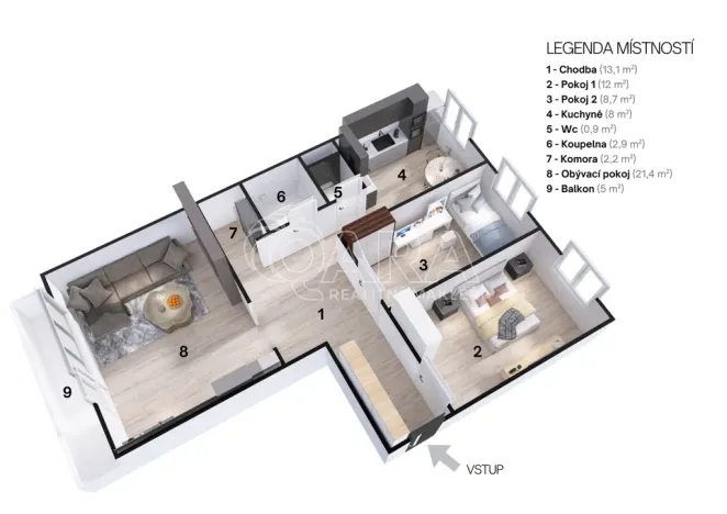 Prodej bytu 3+1, Ostrava - Zábřeh, Hulvácká, 68 m2