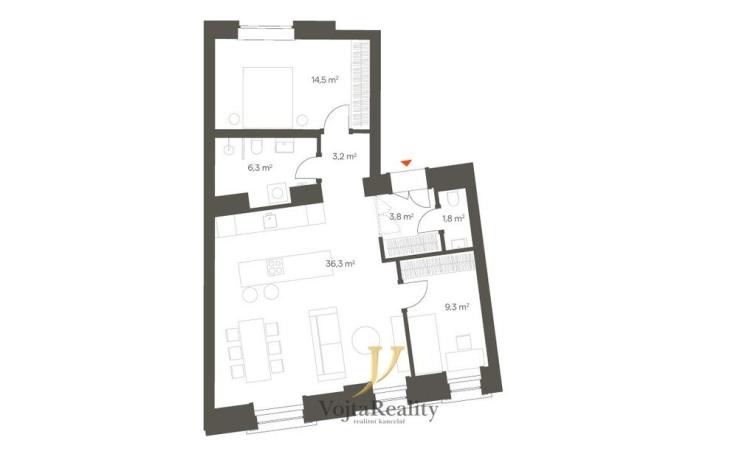 Pronájem bytu 3+kk, Olomouc, Vídeňská, 79 m2