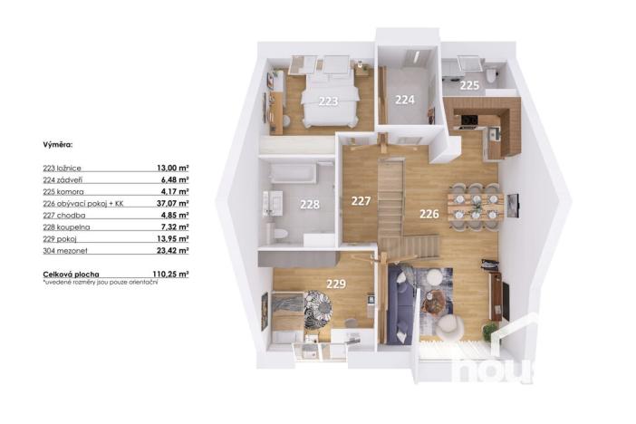 Prodej bytu 4+kk, Hodonice, 113 m2