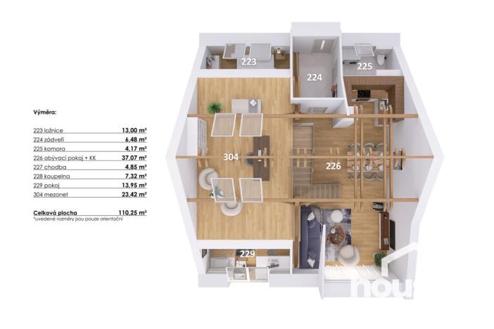 Prodej bytu 4+kk, Hodonice, 113 m2