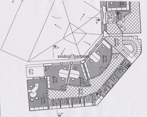 Pronájem kanceláře, Praha - Karlín, Pobřežní, 125 m2