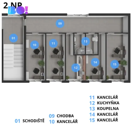 Pronájem kanceláře, Ostrava - Hošťálkovice, Aleje, 190 m2