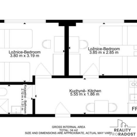 Pronájem bytu 2+1, Brno, Václavská, 33 m2