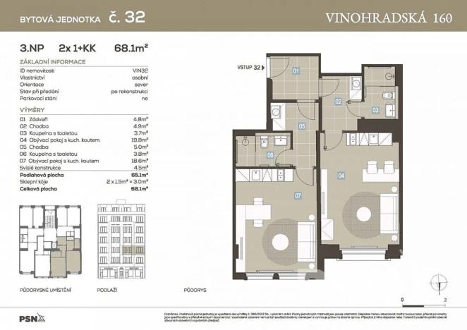 Prodej bytu 2+kk, Praha - Vinohrady, Vinohradská, 65 m2