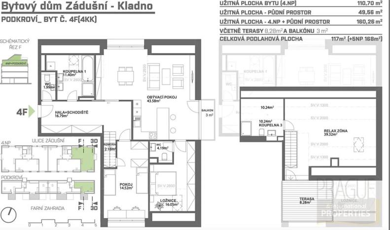 Prodej bytu 4+kk, Kladno, Zádušní, 160 m2
