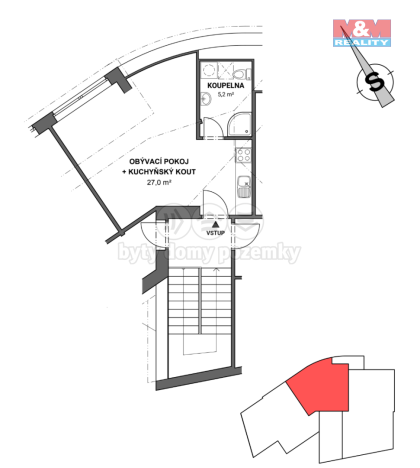 Pronájem bytu 1+kk, Česká Třebová, Riegrova, 33 m2