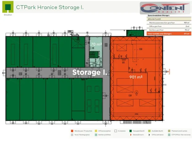 Pronájem skladu, Hranice - Hranice IV-Drahotuše, Olomoucká, 901 m2