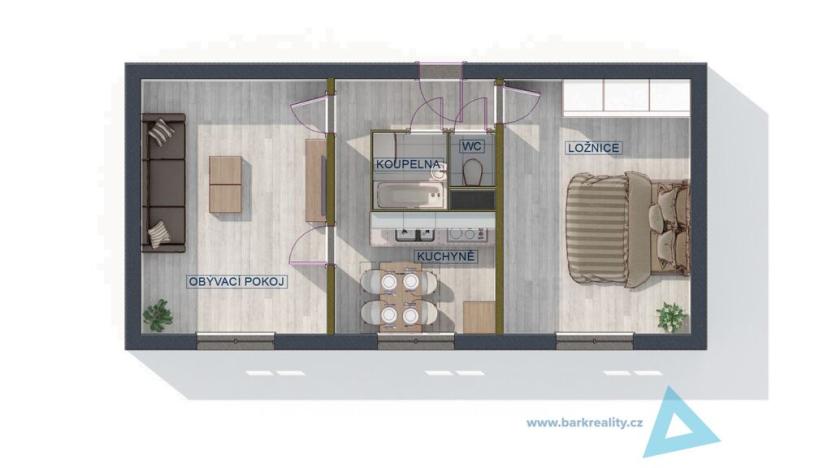 Prodej bytu 2+1, Nová Paka, Achátová, 47 m2
