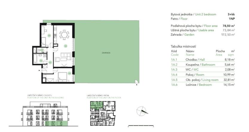 Prodej bytu 3+kk, Praha - Uhříněves, Bečovská, 74 m2