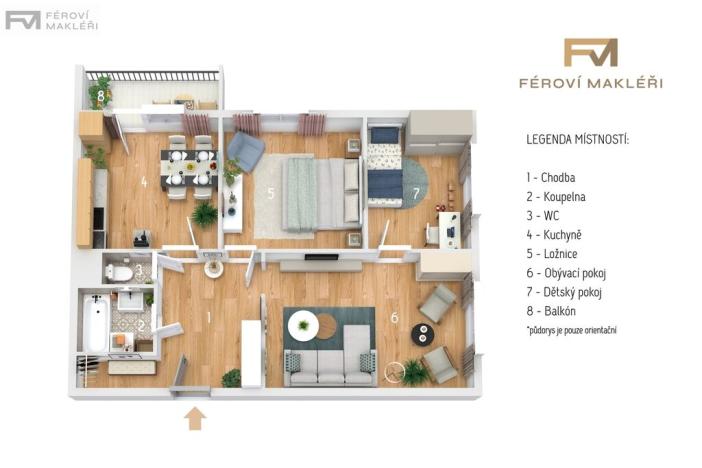 Prodej bytu 3+1, Ostrava, U Studia, 68 m2