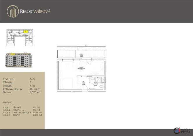 Prodej bytu 1+kk, Rychnov nad Kněžnou, Mírová, 40 m2