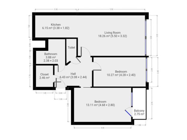 Pronájem bytu 3+kk, Praha - Petrovice, Rezlerova, 65 m2