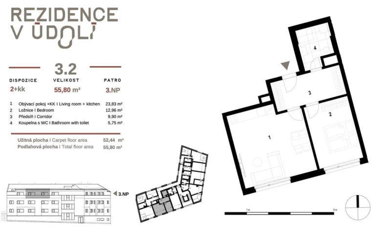Prodej bytu 2+kk, Praha - Hrdlořezy, Českobrodská, 52 m2