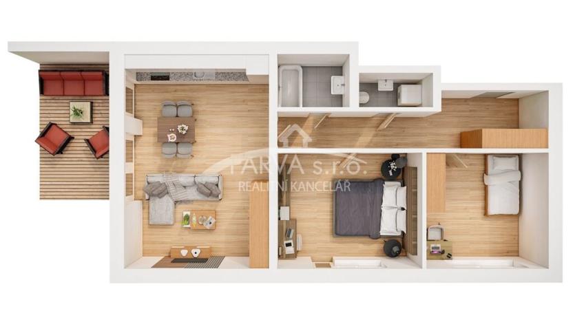 Prodej bytu 3+kk, Rokycany - Borek, Pražská, 73 m2