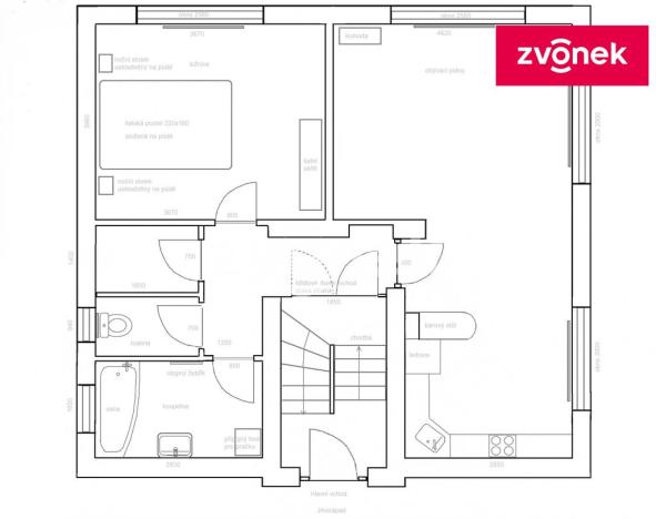 Pronájem bytu 2+1, Zlín - Kostelec, Lešenská, 78 m2