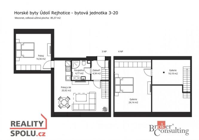Prodej bytu 2+kk, Loučná nad Desnou - Rejhotice, 85 m2