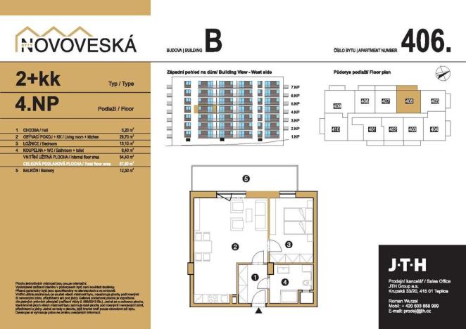 Prodej bytu 2+kk, Teplice, Novoveská, 57 m2