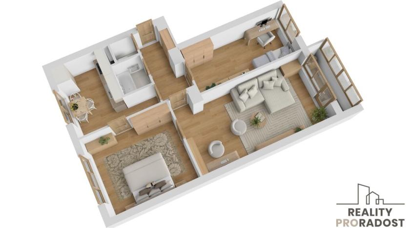 Prodej bytu 3+1, Ostrava, Aleše Hrdličky, 68 m2