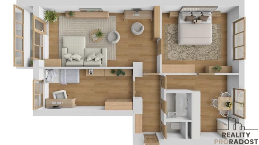 Prodej bytu 3+1, Ostrava, Aleše Hrdličky, 68 m2