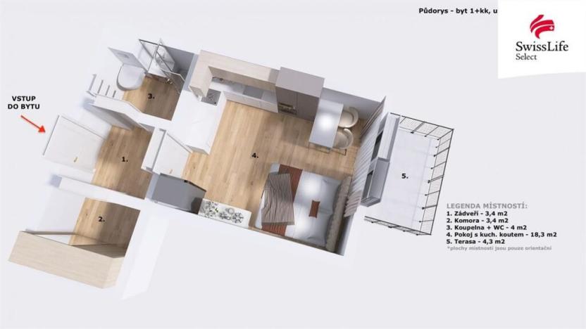 Prodej bytu 1+kk, Brno, Vančurova, 30 m2