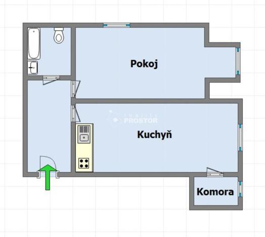 Pronájem bytu 1+1, Praha - Smíchov, Na Václavce, 42 m2