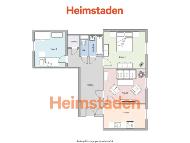 Pronájem bytu 3+1, Ostrava - Poruba, Matěje Kopeckého, 75 m2